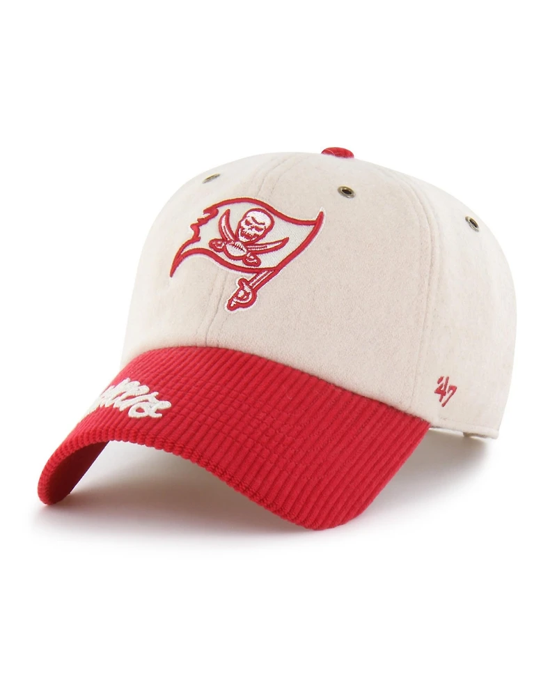 47 Brand Women's Natural/Red Tampa Bay Buccaneers Rope Script Clean Up Adjustable Hat