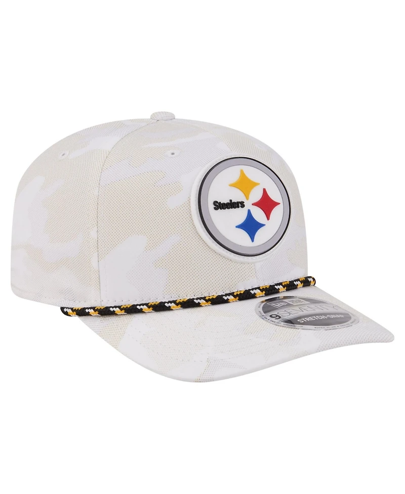 New Era Men's White Pittsburgh Steelers Camo Rope 9SEVENTY Adjustable Hat
