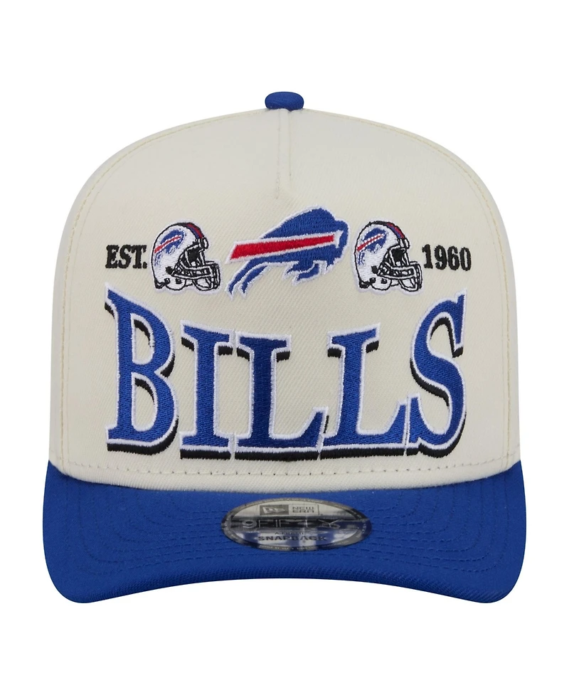New Era Men's Cream/Royal Buffalo Bills A-Frame 9FIFTY Snapback Hat