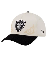 New Era Men's Cream/Black Las Vegas Raiders Western 9FORTY A-Frame Adjustable Hat