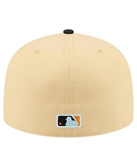 New Era Men's Light Beige Chicago Cubs Two-Tone Embroidered Visor 59FIFTY Fitted Hat