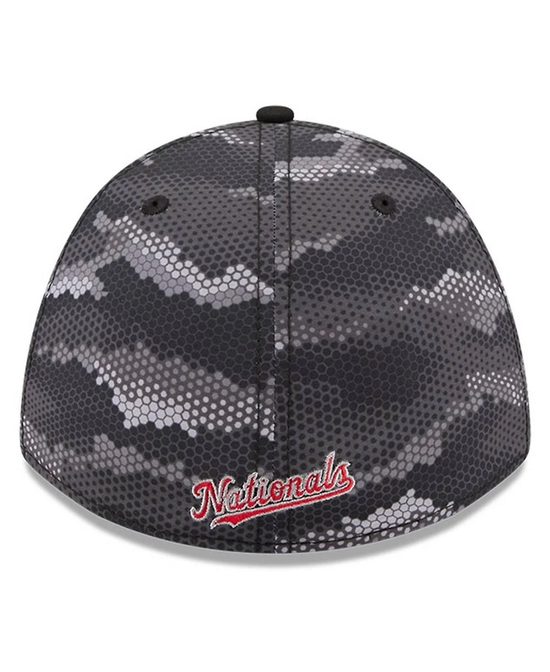 New Era Men's Black Washington Nationals Camo 39THIRTY A-Frame Flex Hat