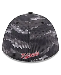 New Era Men's Black Washington Nationals Camo 39THIRTY A-Frame Flex Hat