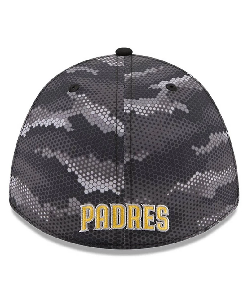 New Era Men's Black San Diego Padres Camo 39THIRTY A-Frame Flex Hat