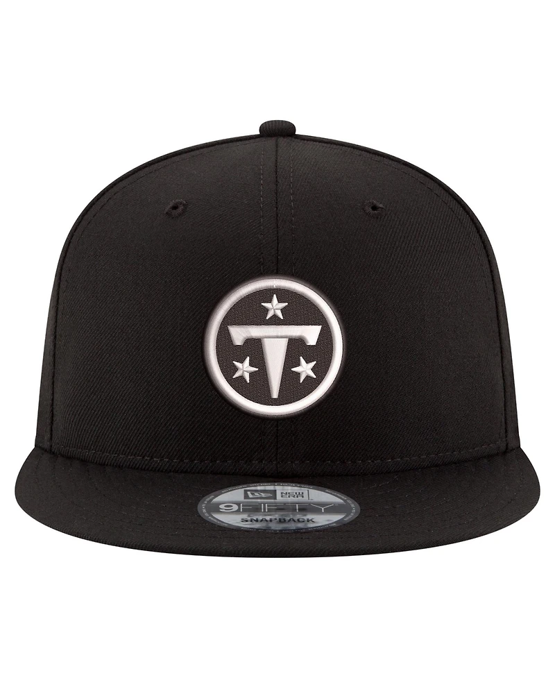 New Era Men's Black Tennessee Titans Black White 9FIFTY Snapback Hat