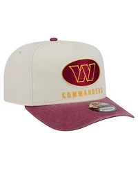 New Era Men's Cream/Burgundy Washington Commanders Washed A-Frame 9FIFTY Snapback Hat