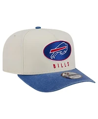 New Era Men's Cream/Royal Buffalo Bills Washed A-Frame 9FIFTY Snapback Hat