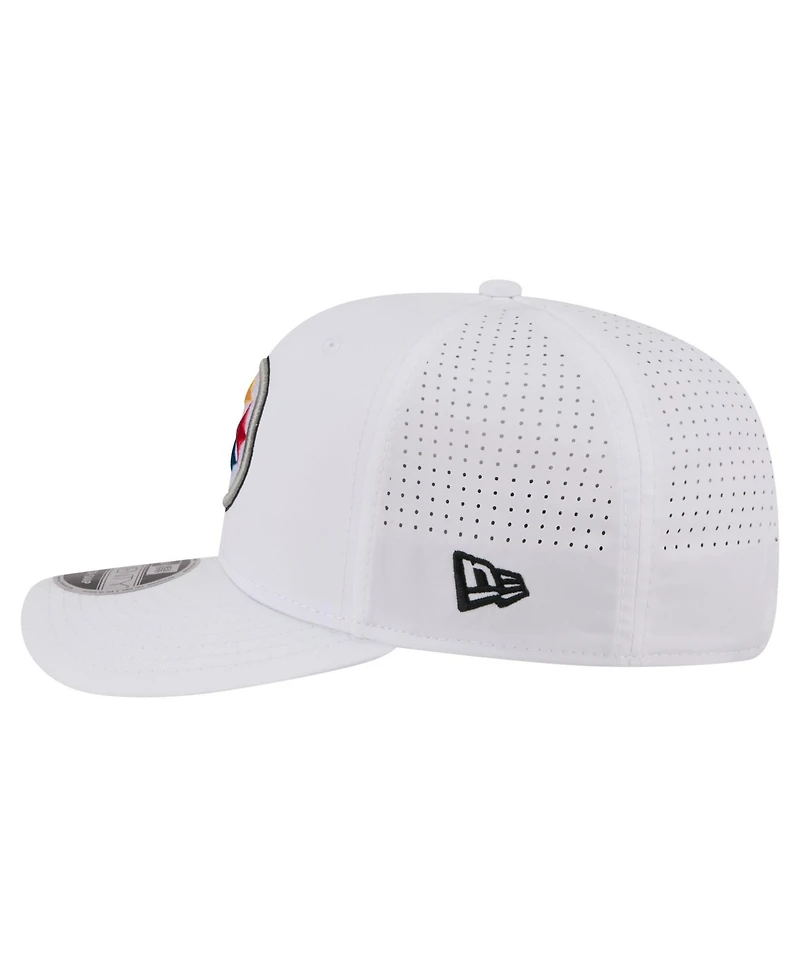 New Era Men's White Pittsburgh Steelers Name Plate 9SEVENTY Adjustable Hat
