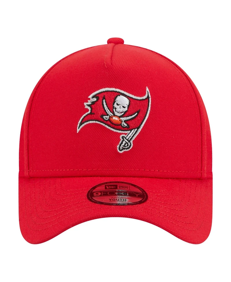 New Era Big Boys and Girls Red Tampa Bay Buccaneers 9FORTY A-Frame Adjustable Hat