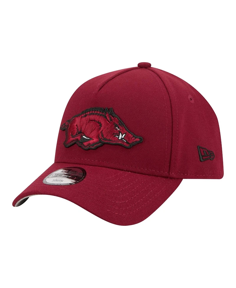 New Era Big Boys and Girls Cardinal Arkansas Razorbacks 9FORTY A-Frame Adjustable Hat
