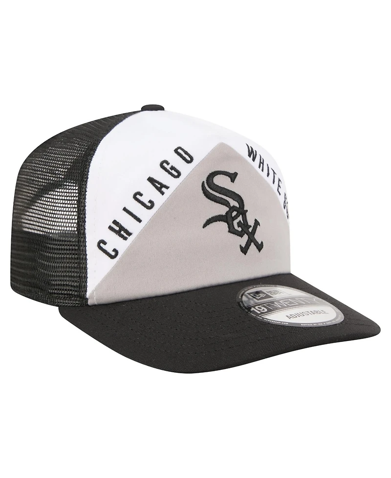 New Era Men's White/Black Chicago White Sox Retro Cut 19TWENTY Adjustable Trucker Hat