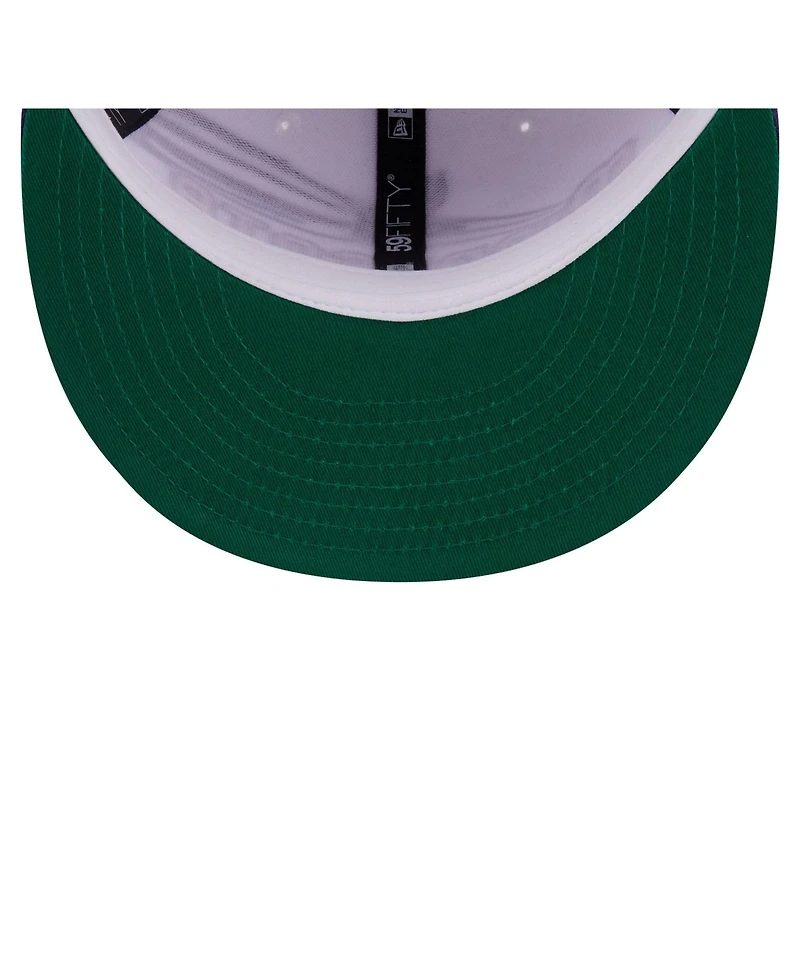 New Era Men's White/Purple Minnesota Vikings Retro Swoop 59FIFTY Fitted Hat