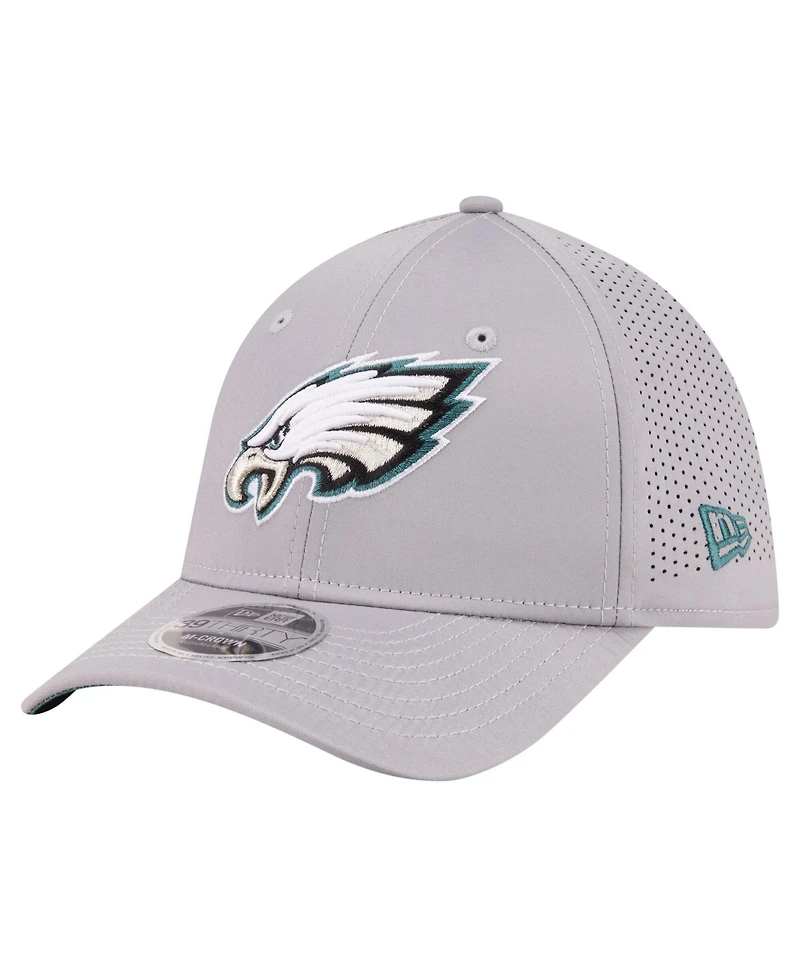 New Era Men's Gray Philadelphia Eagles 39THIRTY M-Crown Flex Fit Hat