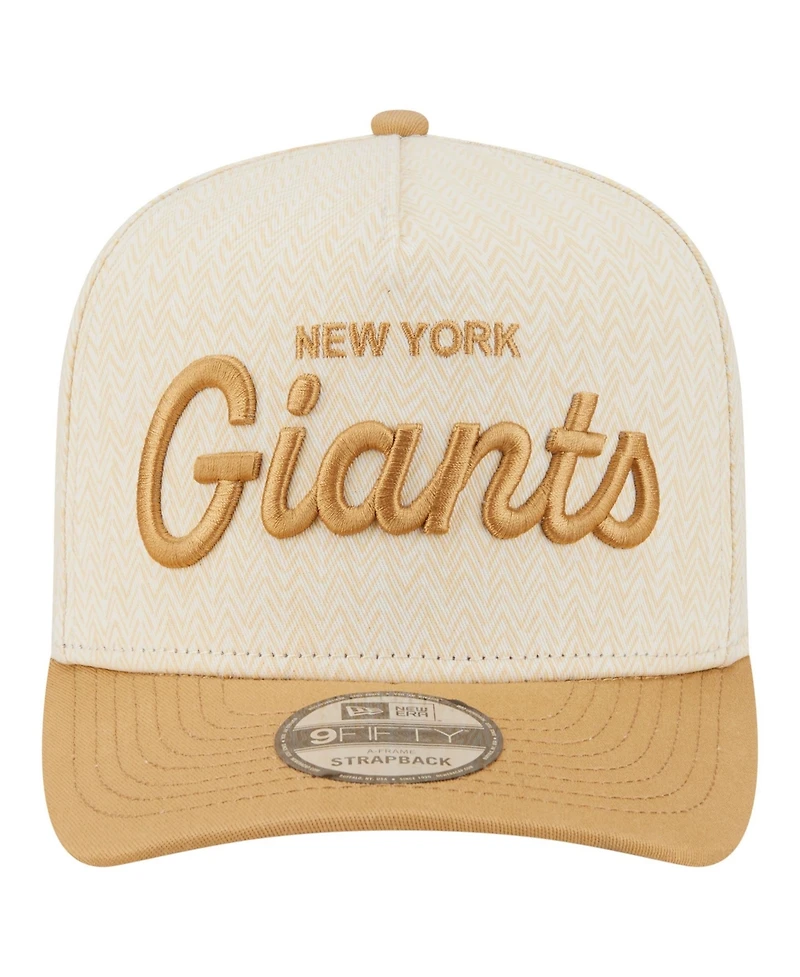 New Era Men's Cream New York Giants Herringbone 9FIFTY A-Frame Snapback Hat