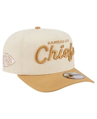 New Era Men's Cream Kansas City Chiefs Herringbone 9FIFTY A-Frame Snapback Hat