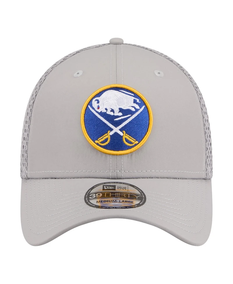 New Era Men's Gray Buffalo Sabres Logo 39THIRTY Flex Hat