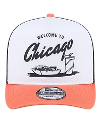 New Era Men's White/Orange Chicago Bears Foodie 9FIFTY A-Frame Trucker Snapback Hat