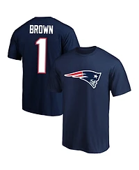 Fanatics Men's A.j. Brown Navy New England Patriots Big Tall Name Number T-Shirt