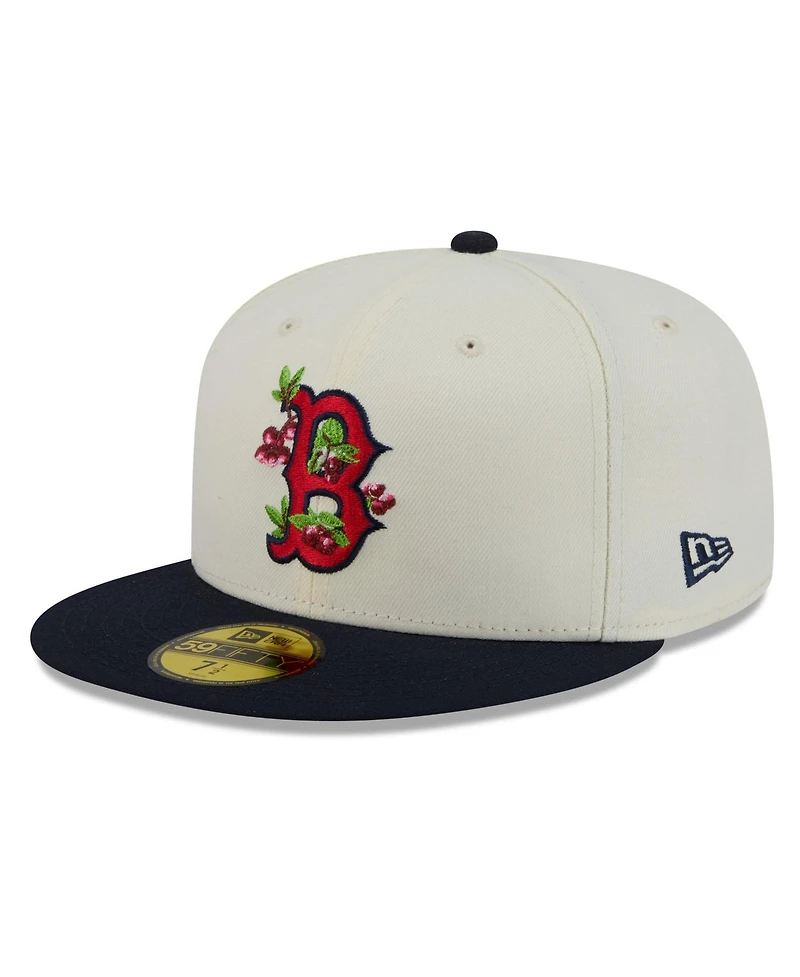 New Era Men's White/Navy Boston Red Sox Blossom 59FIFTY Fitted Hat