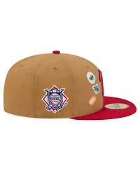 New Era Men's Tan Philadelphia Phillies Fruit Sticker 59FIFTY Fitted Hat