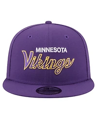 New Era Men's Purple Minnesota Vikings Core Team Script 9FIFTY Snapback Hat