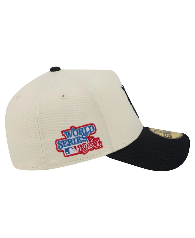 New Era Men's Cream Detroit Tigers Chrome A-Frame 59FORTY Fitted Hat