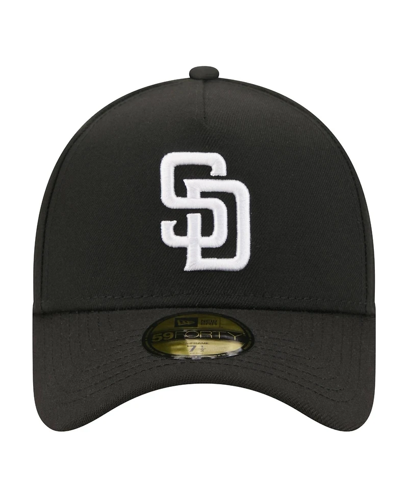 New Era Men's Black San Diego Padres A-Frame 59FORTY Fitted Hat