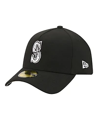 New Era Men's Black Seattle Mariners A-Frame 59FORTY Fitted Hat