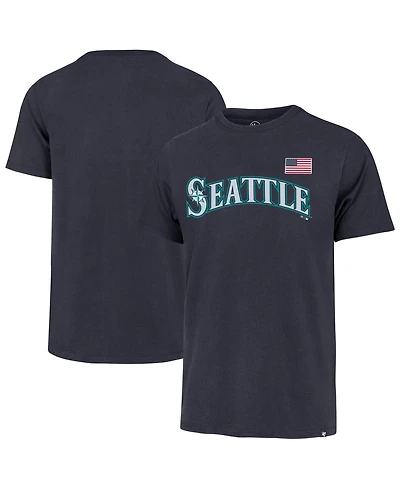 47 Brand Men's Navy Seattle Mariners Heritage U.s. Flag T-Shirt