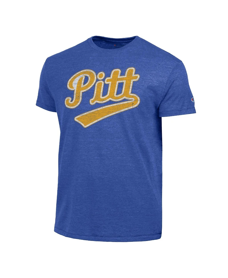 Champion Men's Royal Pitt Panthers Vintage Triumph Tri-Blend T-Shirt