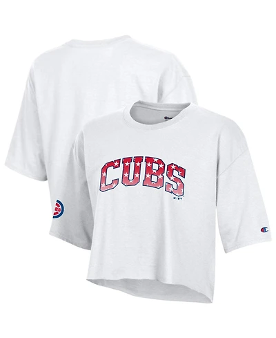 Champion Women's Chicago Cubs Boyfriend Cropped T-Shirt