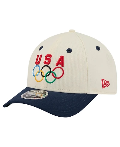 New Era Men's Cream/Navy Team Usa 9FORTY M-Crown Adjustable Hat