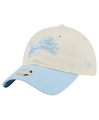 New Era Women's Cream/Coastal Blue Detroit Lions 9TWENTY Adjustable Hat