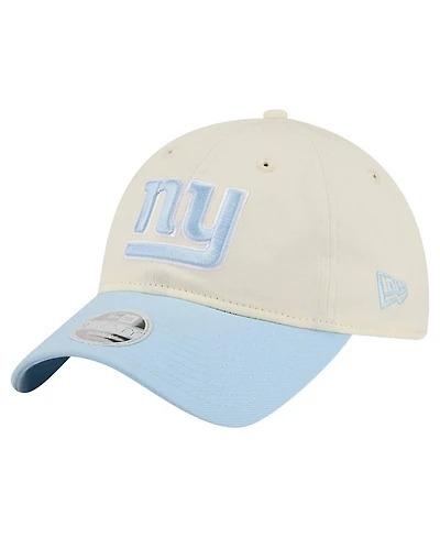 New Era Women's Cream/Coastal Blue New York Giants 9TWENTY Adjustable Hat