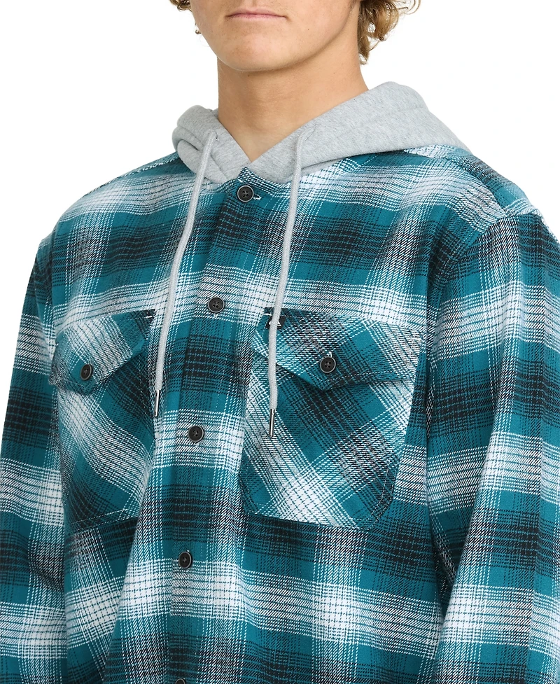 Quiksilver Men's Delton Hooded Flannel Shirt