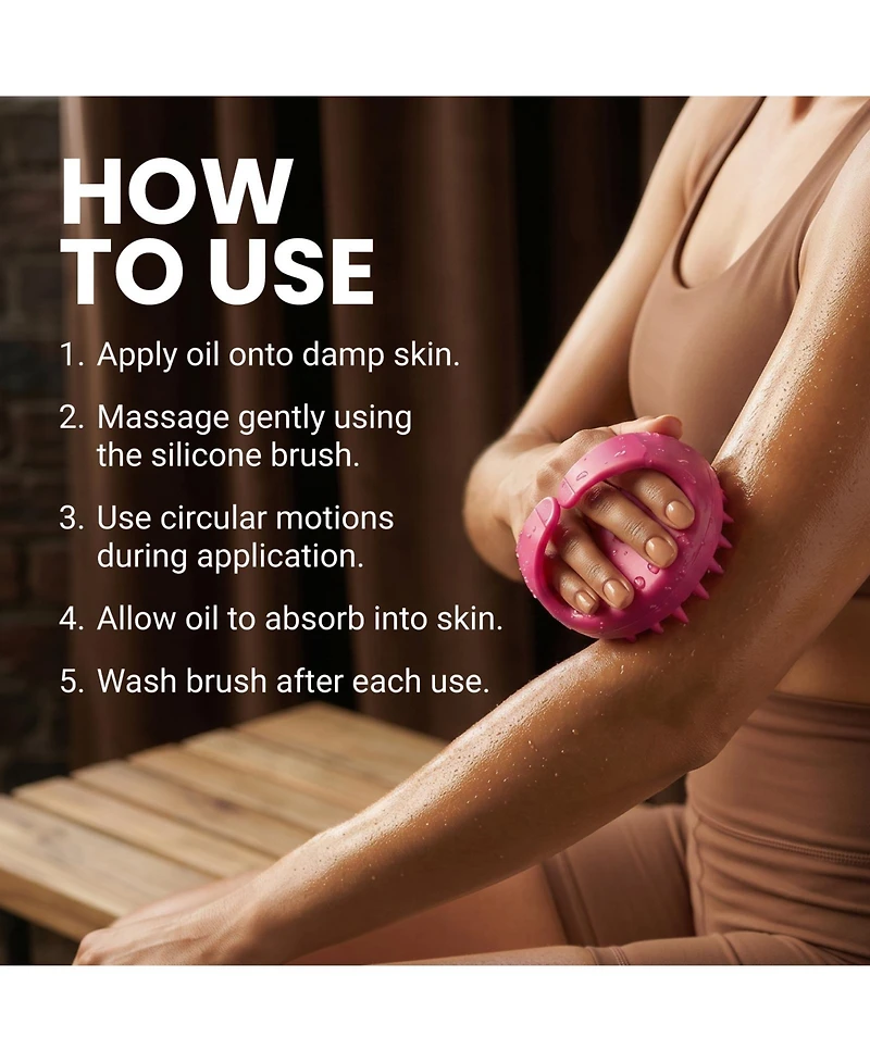 M3 Anti Cellulite Oil + Silicone Body Brush