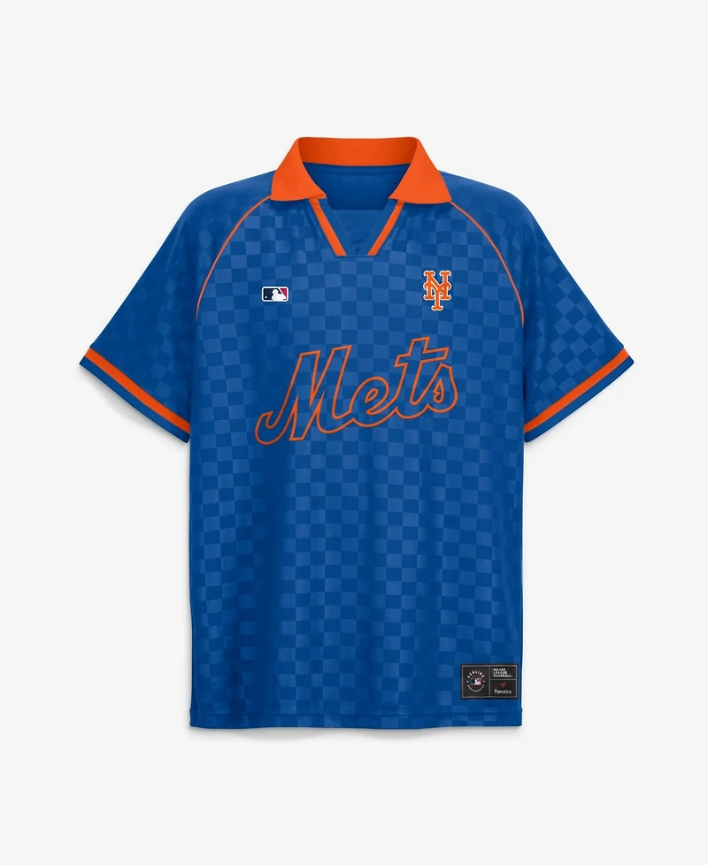 Fanatics Men's Royal New York Mets Homerun Raglan V-Neck Polo Shirt