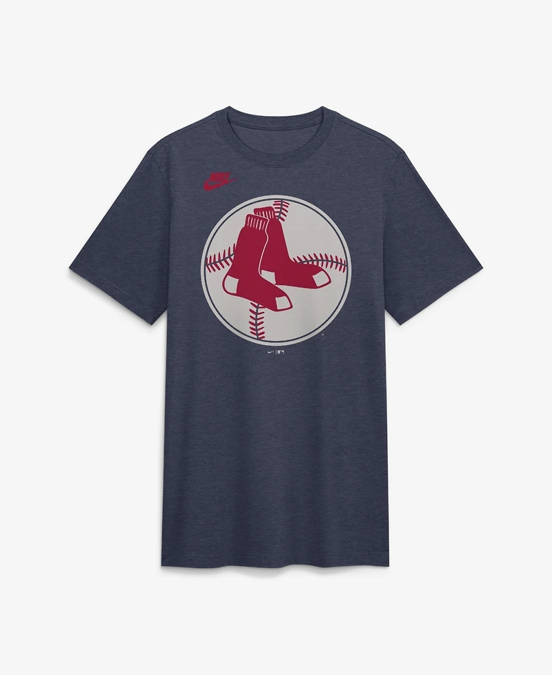 Nike Men's Heather Navy Boston Red Sox Cooperstown Logo Tri-Blend T-Shirt