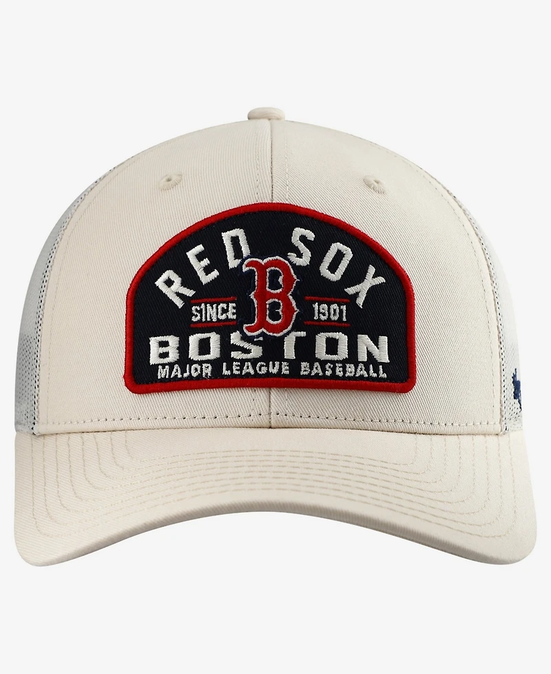 47 Brand Men's Cream Boston Red Sox Leland Adjustable Trucker Hat