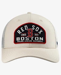47 Brand Men's Cream Boston Red Sox Leland Adjustable Trucker Hat