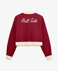 Nike Women's Alabama Crimson Tide Full-Zip Oversized Fleece Cropped Bomber Jacket