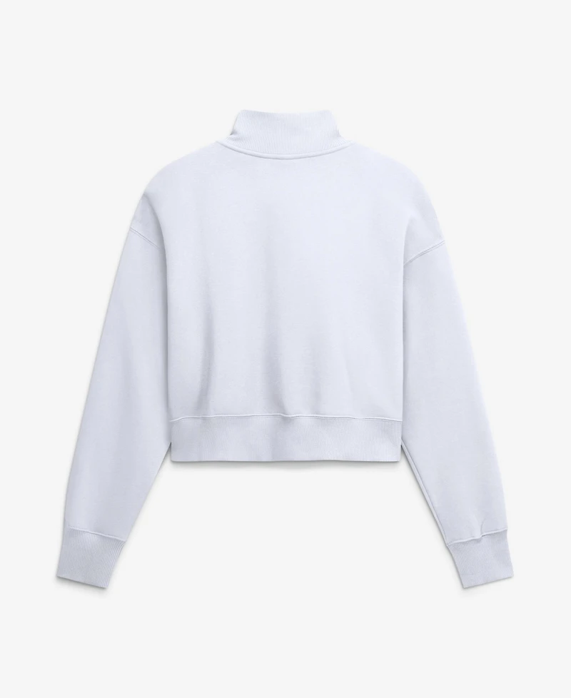Nike Women's White Cincinnati Bengals Oversized Phoenix Fleece Cropped Quarter-Zip Sweatshirt