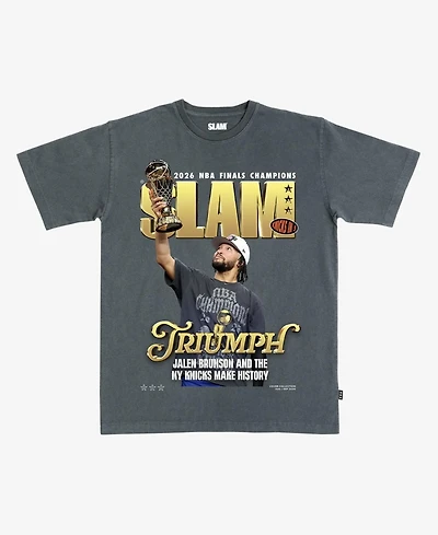 Slam Men's and Women's Jalen Brunson Charcoal New York Knicks 2026 Nba Finals Champions Cover T-Shirt