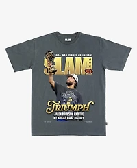 Slam Men's and Women's Jalen Brunson Charcoal New York Knicks 2026 Nba Finals Champions Cover T-Shirt
