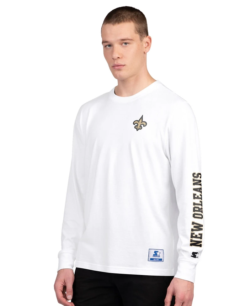 Starter Men's Black/White New Orleans Saints Short Sleeve Long Combo Pack T-Shirt