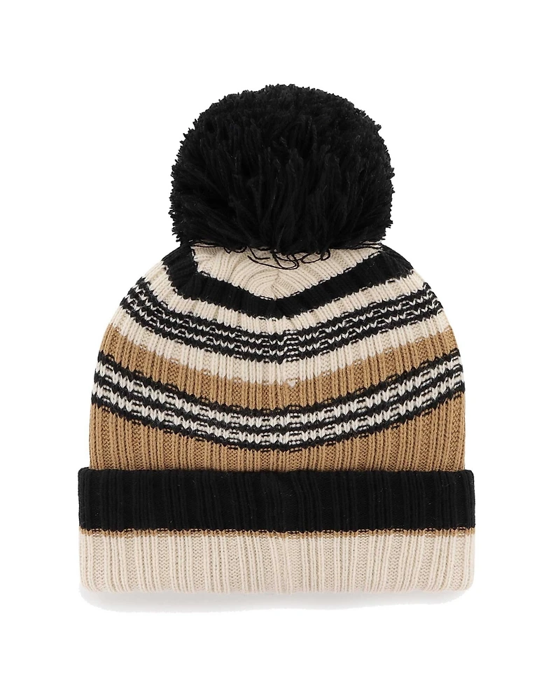 '47 Brand Women's Natural Cleveland Browns Barista Cuffed Knit Pom Hat