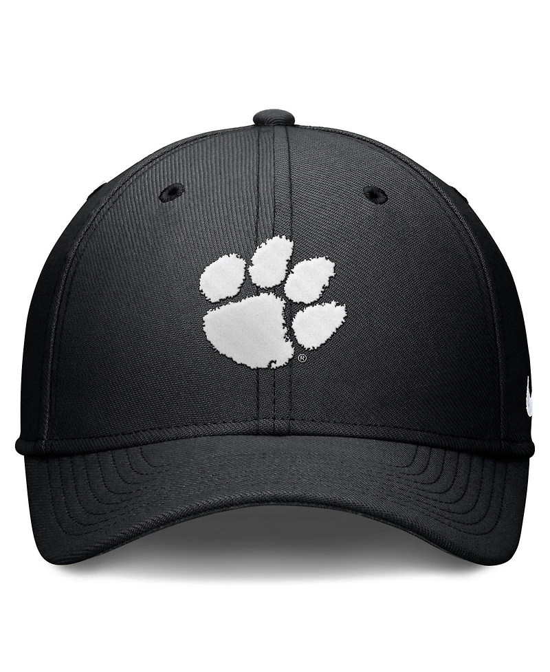 Nike Men's Black Clemson Tigers Rise Swoosh Dri-fit Flex Hat