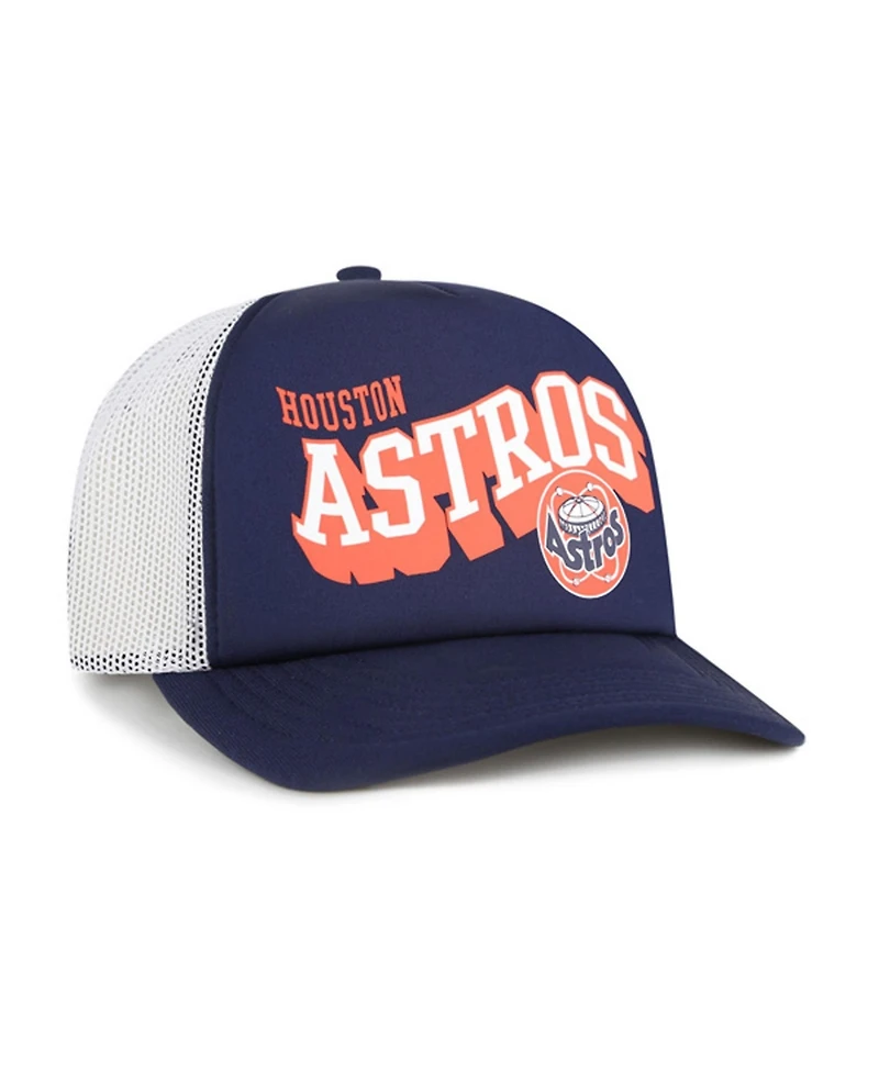 47 Brand Men's Navy Houston Astros Meander Foam Trucker Snapback Hat
