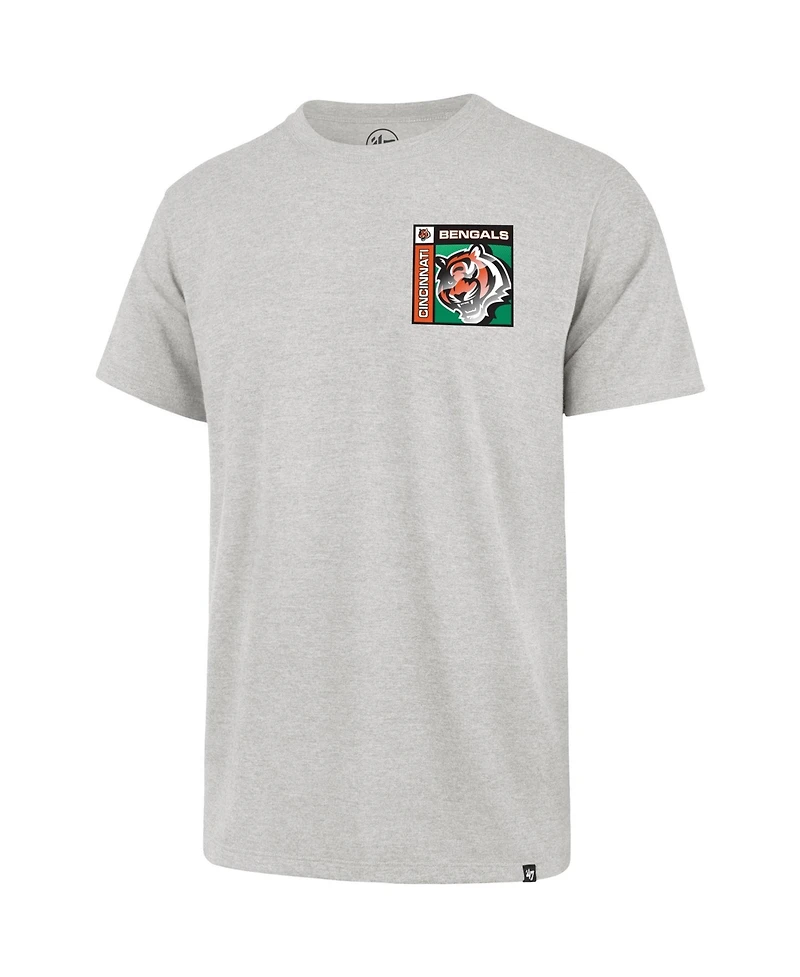 47 Brand Men's Gray Cincinnati Bengals Chrome Plate Franklin T-Shirt