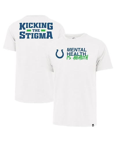 47 Brand Men's and Women's White Indianapolis Colts Mental Health is Kicking the Stigma Franklin T-Shirt